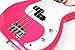 Crescent Electric Bass Guitar Starter Kit - Pink Color (Includes Amp & CrescentTM Digital E-Tuner)