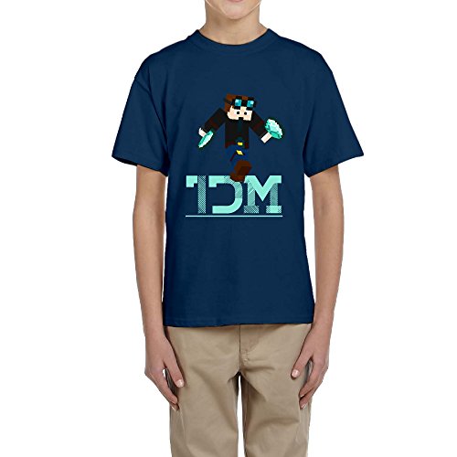 Teen YouTuber Diamond DanTDM O-Neck Short Sleeve T Shirts Navy Large