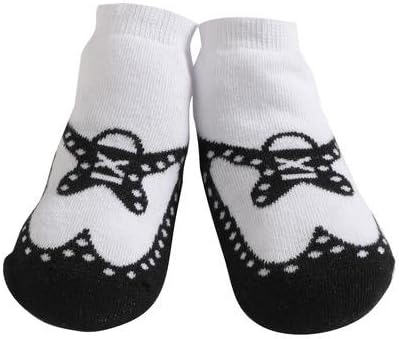 JazzyToes Wingtips Infant Baby Cotton Socks in Black and White 0-12 months