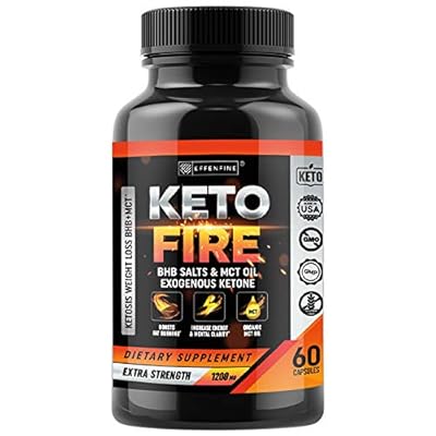 Keto Weight Loss MCT Pills - Keto Fire Exogenous Ketones BHB Capsules - Reach Ketosis Faster - 60 Capsules