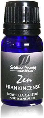 FRANKINCENSE ESSENTIAL OIL, 10 ml. Therapeutic Grade, Unadulterated Pure Premium Aromatherapy. Zen Brand, Sublime Naturals.