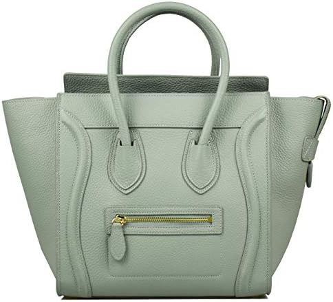 Esyuel Women's Genuine Leather Smile Bag Top Handle Handbag Purse