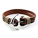 JEWELRIESHOP Unisex Handmade Raw Made Genuine Real Leather with Silver Color Anchor Charm as Clasps