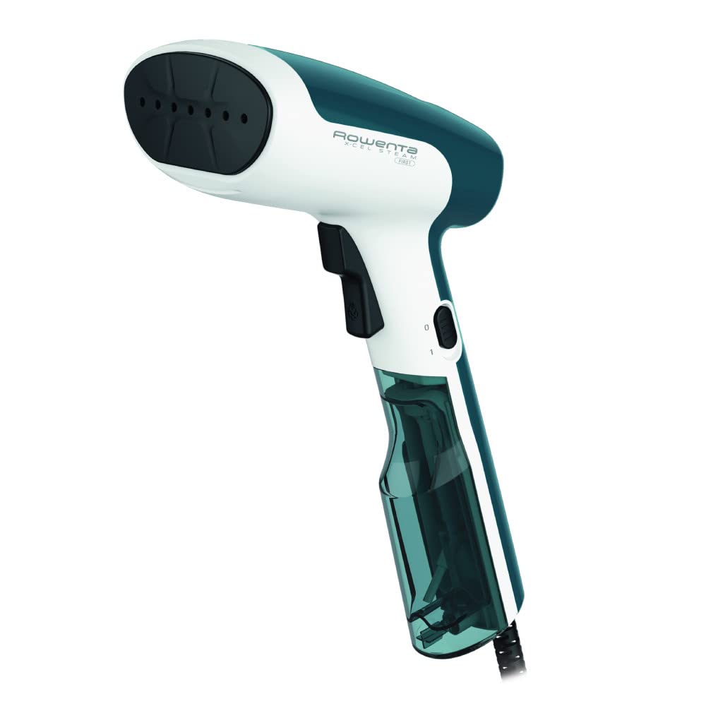 Rowenta, Steamer for Clothes, X-Cel Handheld Steamer, 15 Second Heatup, 2.4 Ounce Capacity, 1150 Watts, Portable, Ironing, Travel Must Have, Green Clothes Steamer, DR6131