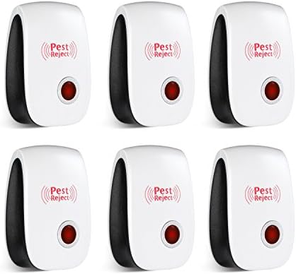 Ultrasonic Pest Repeller IBRE 6 Pack Pest Control Ultrasonic Repeller Plug In Electric Home Repellent Indoor Solution Pest Away Non Toxic Humans Pets Safe Pest Reject For Mosquito Flies Insects Rodent