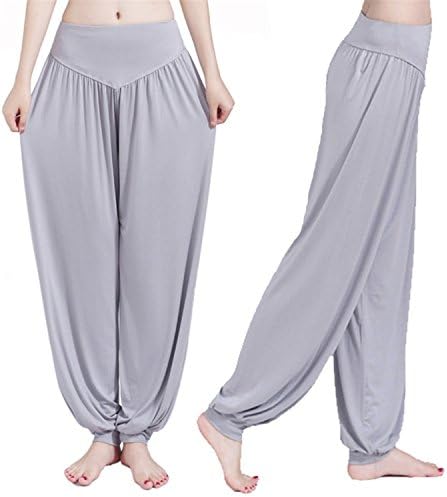 ckerfox Women's Modal Yoga Pants Bloomers Sportswear Yoga Gear Light GreyXXX-Large/US XX-Large