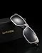 LUOMON Men's Polarized Driving Sunglasses Al-Mg Alloy Grey Frame/Grey Mirrored Rectangular Lens Unbreakable Frame LM031