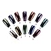 DANCINGNAIL 12 Colors Magic Mirror Chrome Effect Metallic Powder Set Nail Art Additive Pigment Sliver