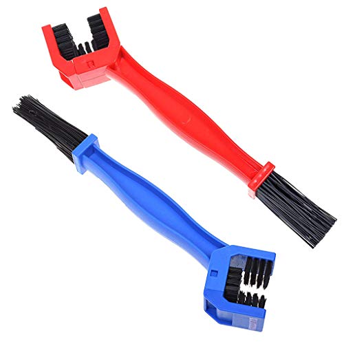 OmkuwlQ 2PCS Motorcycle Wheel Brush Bicycle Crankset Chain Brush Tool Cycling Gear Brush Chain Wheel Flywheel Cleaning Tools