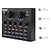 fosa V8 Multifunctional Live Sound Card, USB Audio Interface Intelligent Volume Adjustable Audio Mixer Sound Card with Multiple Funny Sound Effect for Recording Hosting Speech