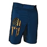 WOD MMA Spartan Performance Cross-Training Shorts (BLUE/FLAG, 38)