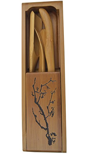 Bamboo 5 Pieces Tea Accessories Chinese Kongfu Tea Ceremony Utensils Set - Thumbnail 2