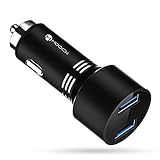 Moock Quick Charger 3.0 36W Dual USB Car Charger Adapter for Galaxy S7 / S6 / Edge / Plus/ iPhone X / 8 / 7 / 6s / Plus, iPad Pro / Air 2 / mini, LG, Nexus, HTC and More-Black