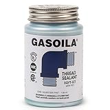 Gasoila Soft-Set Pipe Thread Sealant with PTFE Paste, Non Toxic, -100 to 600 Degree F, 1/4 Pint Brush