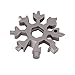 Prettyui 18-in-1 Snowflake Multi-Tool Card Stainless Steel Screwdriver Keychain Combination Tools Compact Portable Outdoor Adventure Multitools