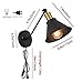 SEEBLEN Black Wall Sconce of 2, Industrial Style Plug in Wall Sconce Mini Adjustable Vintage Edison Simplicity Swing Arm Metal Wall Lamp Set of 2
