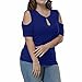 TOPUNDER 2018 Summer Women's Plus Size Top Keyhole Front Short Sleeve T Shirt Cold Shoulder Blouse