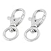 2 Pcs Silver Tone Metal Keychain Keyring Lobster Clasps Swivel Clips