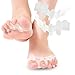 Toe Separators Set - 1 Pair, Toes Alignment Socks, Gel Toe Spacers Toe Stretchers, Instant Therapeutic Bunion Relief for Women and Men (White)