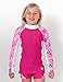 Tuga Girls Shoreline L/S Rash Guard (UPF 50+), Blossom Pink, 13/14 yrs