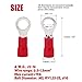 Hilitchi 100pcs 22-16 Gauge Ring Insulated Electrical Wire Terminals Wire Crimp Connectors (M5, Red)