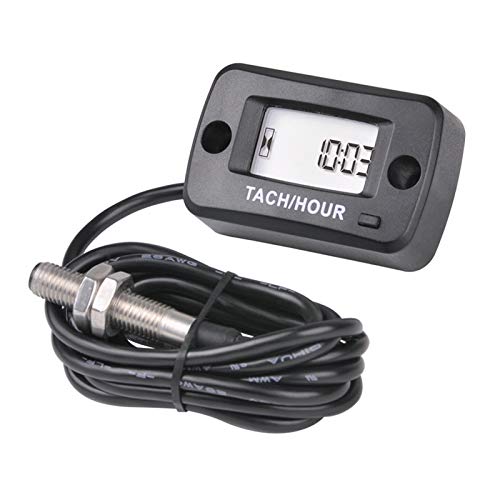 NInE-ROnG Magnetic Detact Digital Tachometer User Shutdown Newly Adjustable JOB Programmable Maintenance Interval Waterproof Design for Lawn Mower Generators All Engine Types