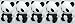 Iwako Panda Erasers, a Set of 5 Pieces, Made in Japan, Collectable.