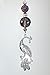 Purple Rhinestone and Faceted Glass Silvery Peacock Ceiling Fan Pull Chain