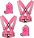 High Visibility Reflective Vest - Safety Reflector Strips Bands - Reflective Running Gear for Men and Women for Night Running, Biking, Walking (2 x Pink Vest)