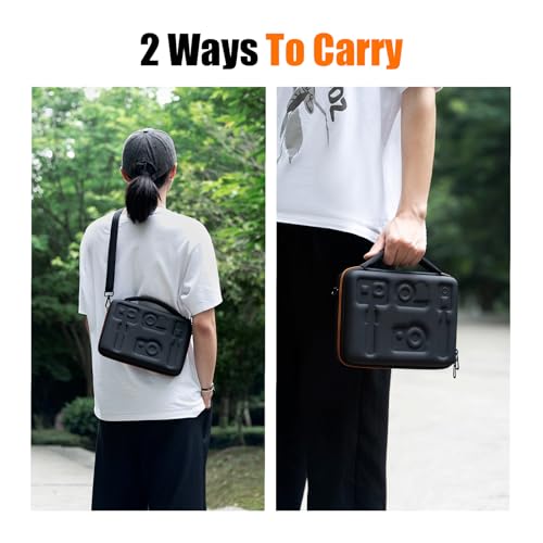 Cwatcun Action Camera Carrying Case for GoPro Hero/DJI Osmo Pocket 3/Action, Waterproof Carrying Case Shoulder Bag, Travel Case for Most Action Camera and Accessories