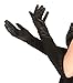 Kangaroo Long Black Opera Party Gloves for Women -1920s 20s Satin Stretchy Elbow Length, Cosplay Dress Costumes Accessory