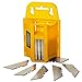 OCM 100 Pack Utility Knife Blades with Impact Resistant Wall Mount Dispenser Set High Carbon Steel Utility Blades Safe Storage