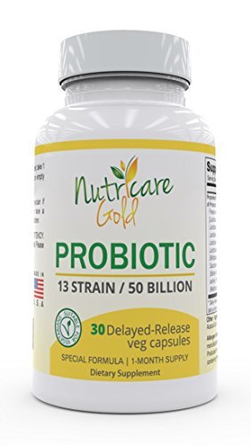 PROBIOTIC 13/50 - ADVANCED BLEND of 13 STRAINS : 50 BILLION CFUs : DRCaps Survives Stomach Acid : 30 Vegetarian Capsules for 1 MONTH SUPPLY Probiotics PROBIOTIC 13/50 - ADVANCED BLEND of 13 STRAINS : 50 BILLION CFUs : DRCaps Survives Stomach Acid : 30 Vegetarian Capsules for 1 MONTH SUPPLY Probiotics