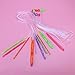 Tinksky 12 Sizes Colorful Plastic Carpet Crochet Hooks Knitting Needles 3.5mm to 12.0mm with Cable