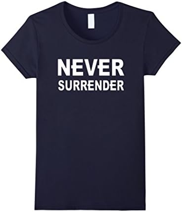 Womens NEVER SURRENDER TSHIRT Small Navy