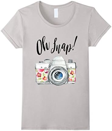 Womens Oh Snap, Funny T-Shirt For Photographers Small Silver