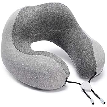 Phixnozar Memory Foam Travel Pillow -Neck Pillow, Ideal for Airplane Travel - Comfortable and Lightweight - Improved Support Design - Machine Washable Cover - Must-Have Travel Accessories