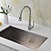 Avola Solid Brass Single Lever High Arc Pull Down Kitchen Faucet, Brushed Stainless Steel Single Handle Pull Out Sprayer Kitchen Mixer Faucet