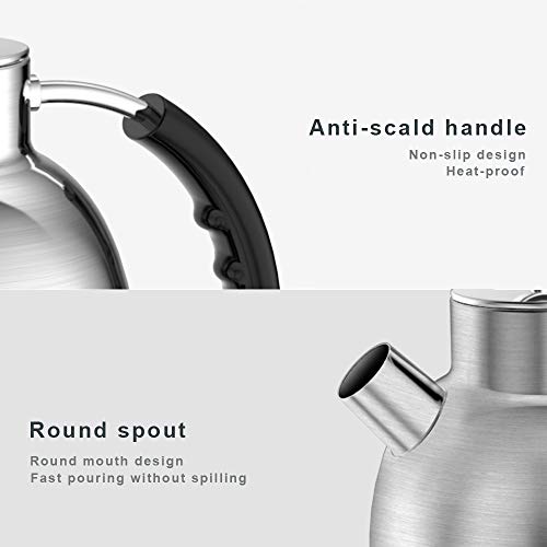 Electric Kettle, ASCOT Stainless Steel Electric Tea Kettle, 1.7QT, 1500W, BPAFree, Cordless