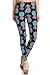 Leggings Depot Women's Ultra Soft Printed Fashion Leggings BAT5 (Plus Size, Teal Pineapple)