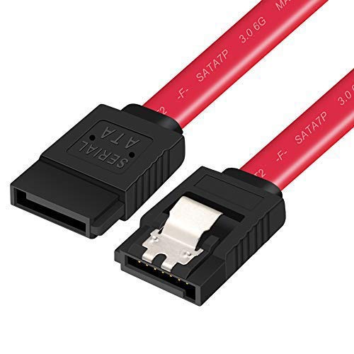 Yeung Qee SATA Cable III, 5 Pack SATA Cables III 6 Gbps Straight HDD SDD Data Cable with Locking Latch, 18 Inch Compatible SATA HDD, SSD, CD Driver, CD Writer (red)