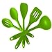 10Pcs/set Silicone Heat Resistant Kitchen Cooking Utensils Non-Stick Baking Tool tongs ladle gadget by BonBon (Green)