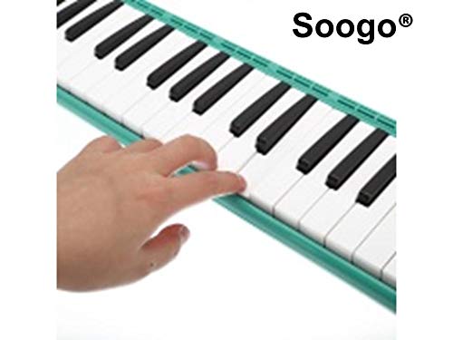 Soogo Melodica with Mouthpiece & Hose & Bag for Children 32-37 Keys (37-Key Green) - Thumbnail 2