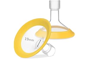 PUMPMOM-US 19mm Oval Flanges Shields Compatible with Medela Pumps, Replacement Parts for Pump in Style, Symphony, Swing Maxi, Harmony and Personalfit Flex–Breast Pump Accessories