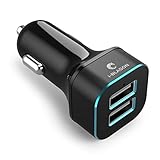 Car Charger, i-Blason 4.8A 2 Smart USB Port Car Charger for iPhone 6S Plus 6 6 5S 5 5C 4S, Samsung Galaxy S6 Edge Plus Note 5 4 S5 Tab S, LG G4, HTC One M9, Nexus 5X 6P, iPads Portable Black (2 USB)