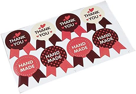 1 lot Kraft Label Sticker For DIY Hand Made Gift Cake Candy Paper Tags/Thank You Love Self-adhesive Stickers 24 Pcs