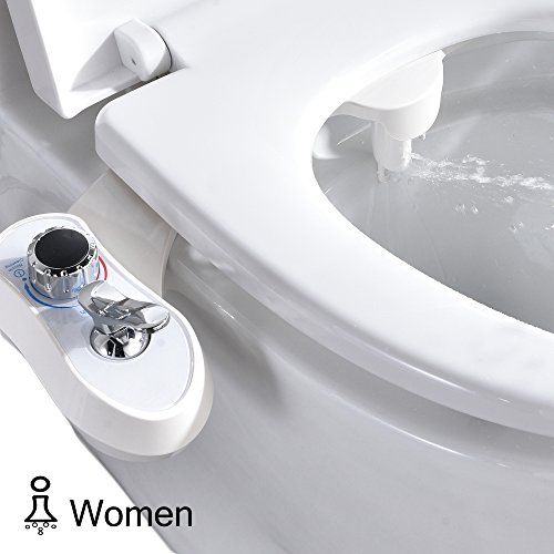 Comllen Non-Electric Fresh Water Sprayer Mechanical Self-Cleaning Bidet Attachment, Toilet Seat Attachment