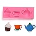 Sharlity Silicone 3D Afternoon Teapot Cup Cake Mould Fondant Decorating