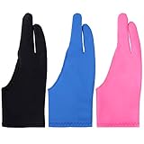 Mudder Tablet Drawing Glove Artist Glove for Graphic Tablet, Art Creation, Pen Display and iPad Pro Pencil (Blue, Pink, Black)