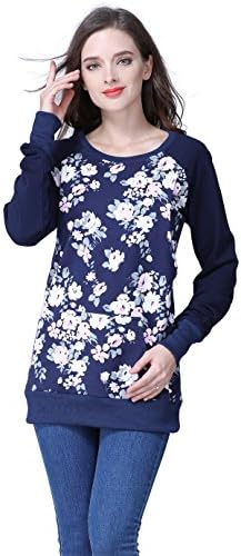 Emotion Moms Long Sleeve Winter Maternity Clothes Cotton Nursing Breastfeeding Tops for Pregnant Women